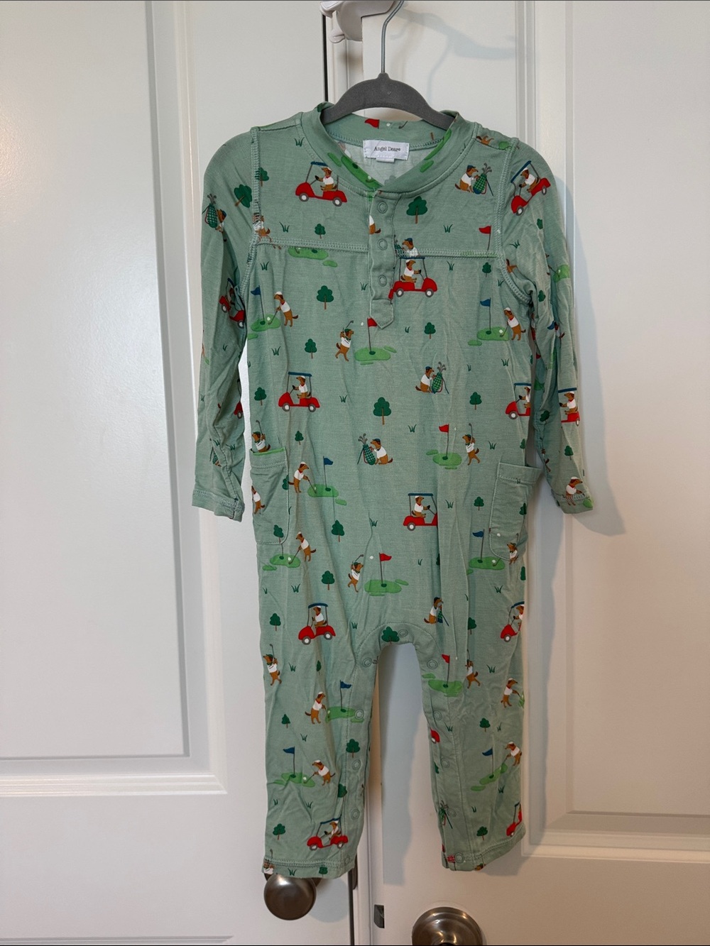Angel Dear Green Golf Cart Print One-Piece